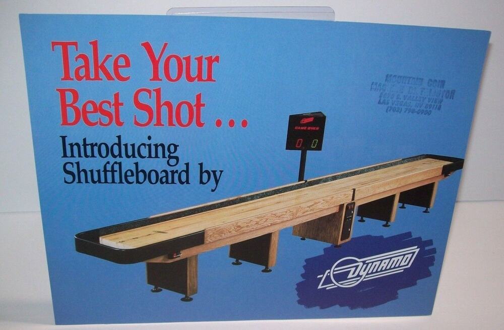 Dynamo Shuffleboard Arcade Game FLYER Paper Advertising Sheet Vintage Artwork